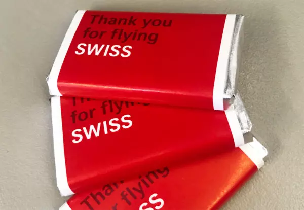 Zurich - SwissAir, шоколад на борту