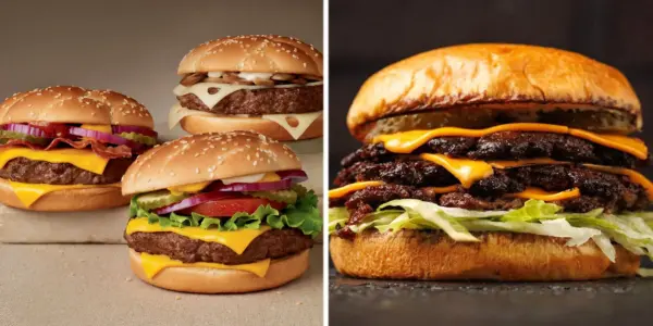 Обычный бургер и смэш-бургер